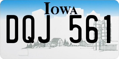 IA license plate DQJ561