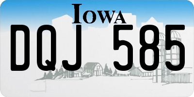 IA license plate DQJ585