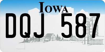 IA license plate DQJ587