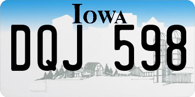 IA license plate DQJ598