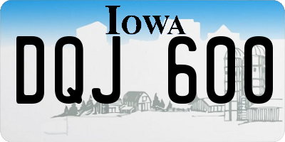 IA license plate DQJ600