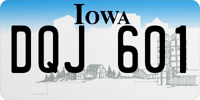 IA license plate DQJ601