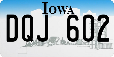 IA license plate DQJ602