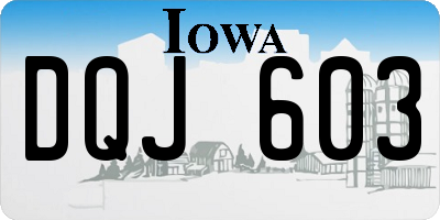 IA license plate DQJ603