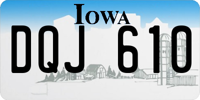 IA license plate DQJ610