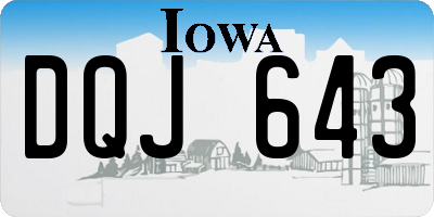 IA license plate DQJ643
