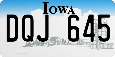 IA license plate DQJ645