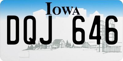 IA license plate DQJ646