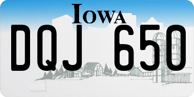 IA license plate DQJ650