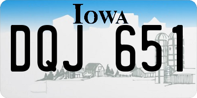 IA license plate DQJ651