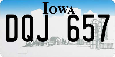 IA license plate DQJ657
