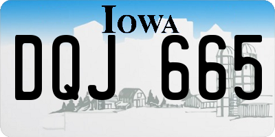 IA license plate DQJ665