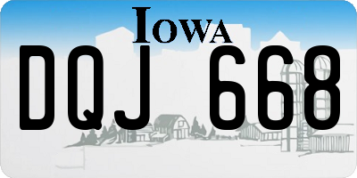 IA license plate DQJ668