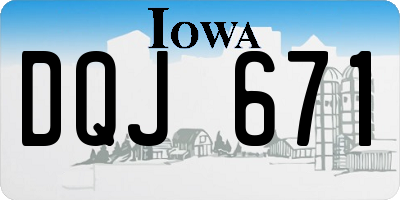 IA license plate DQJ671