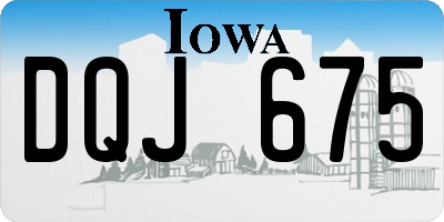IA license plate DQJ675