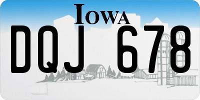 IA license plate DQJ678