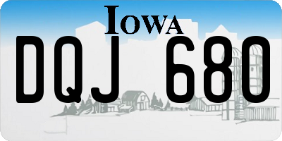 IA license plate DQJ680