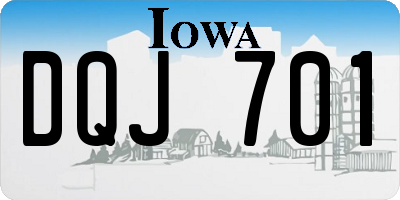 IA license plate DQJ701