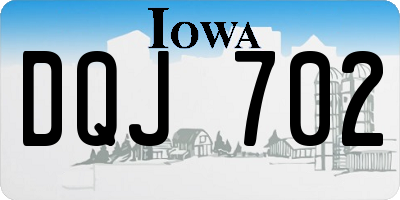 IA license plate DQJ702