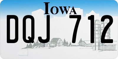 IA license plate DQJ712
