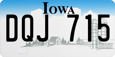 IA license plate DQJ715