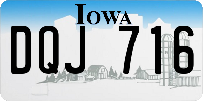 IA license plate DQJ716