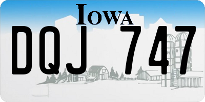 IA license plate DQJ747