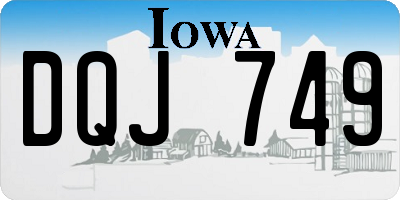 IA license plate DQJ749