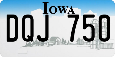IA license plate DQJ750
