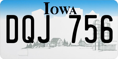 IA license plate DQJ756