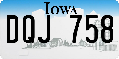 IA license plate DQJ758