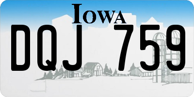 IA license plate DQJ759