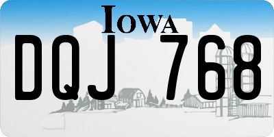 IA license plate DQJ768