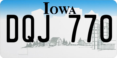 IA license plate DQJ770