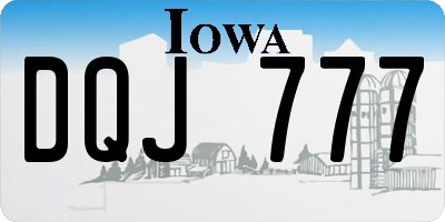 IA license plate DQJ777