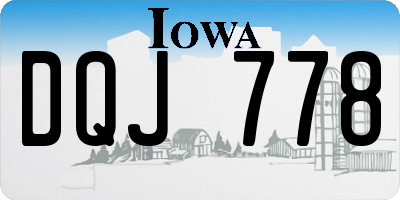 IA license plate DQJ778