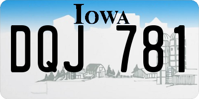IA license plate DQJ781