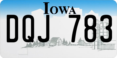 IA license plate DQJ783