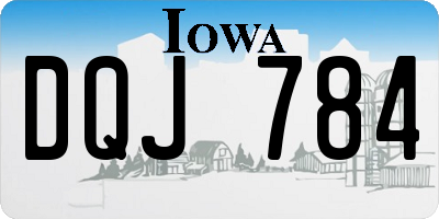 IA license plate DQJ784