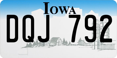 IA license plate DQJ792