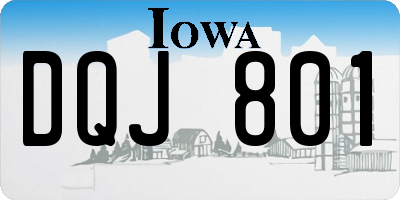 IA license plate DQJ801