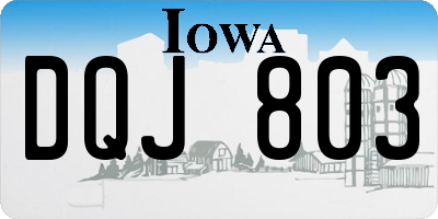 IA license plate DQJ803