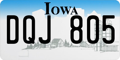 IA license plate DQJ805