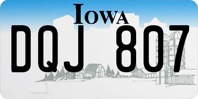 IA license plate DQJ807