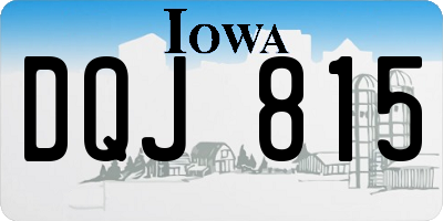 IA license plate DQJ815