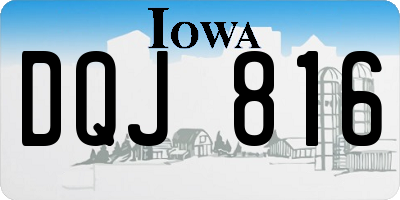 IA license plate DQJ816
