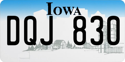 IA license plate DQJ830
