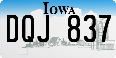 IA license plate DQJ837