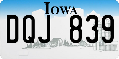 IA license plate DQJ839