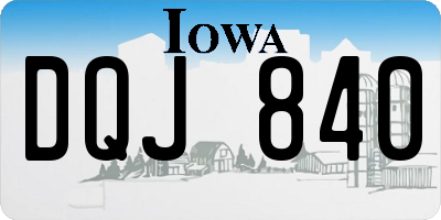 IA license plate DQJ840